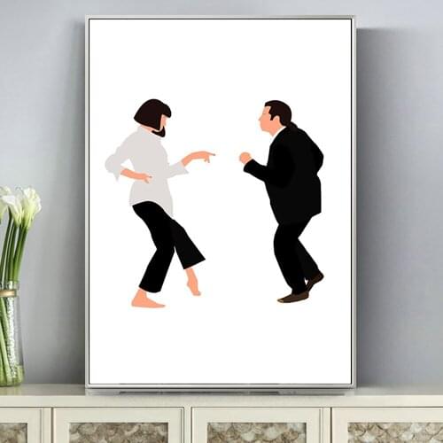 Pulp Fiction Dance Couples Movie Posters And Prints Canvas Art Painting On Wall Picture Minimalist Decor Cuadros For Living Room