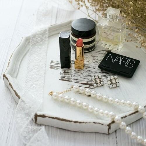 Distressed Craft Wooden Storage Trays Living Room Desktop Candy Organizer Afternoon Tea Cake Tray European Retro Home Decoration