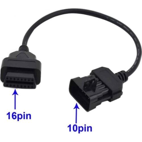 OBD1 10 Pin Male to OBD2 16 Pin Female Diagnose Adapter Obd Tool Diagnostic Connector Cable
