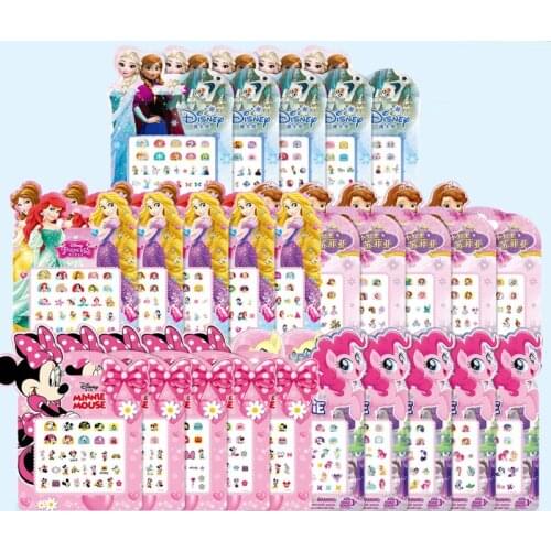 Disney Frozen 2 Elsa Anna Girls Makeup Toys Nail Stickers Snow White Princess Sofia Minnie Pony Stickers Cartoon Christmas Gift