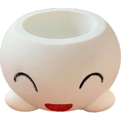 Cute Cement Planter Mould Handmade Concrete Silicone Flower Pot Making Clay Molds