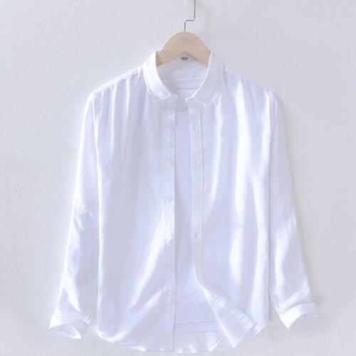 Fashion Long Sleeve Shirt Linen Four Seasons Small Fresh Solid Color Loose And Breathable Top Hot Sale