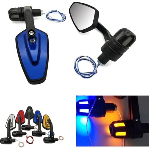 Motorcycle Side Mirror LED Handle Bar End Mirrors Turn Signal light For Honda CBR 929 600 954 1000 RR 1100XX CB1000R ST1300