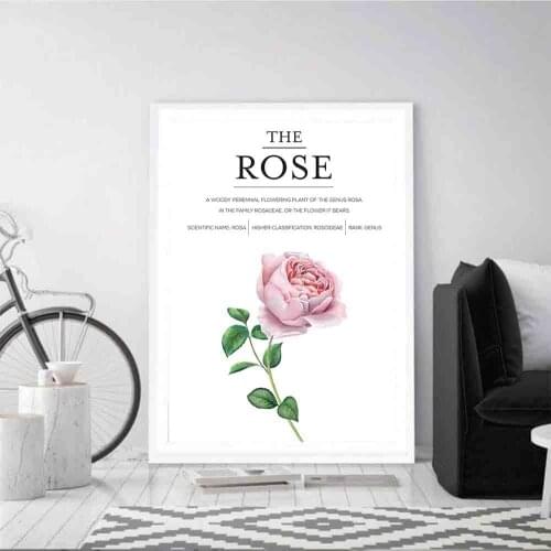 Rose Flower Nordic Poster Romantic Canvas Painting Quadro Plants Rose Definition Wall Pictures Print Cuadros Home Decor Unframed