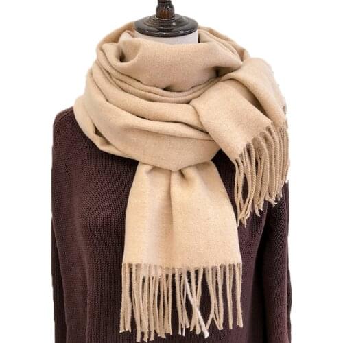 New Women Winter Shawl Solid Color Scarves Lady with Tassel Warm Soft Shawls Wraps 13 Colors Wool Cashmere Scarf