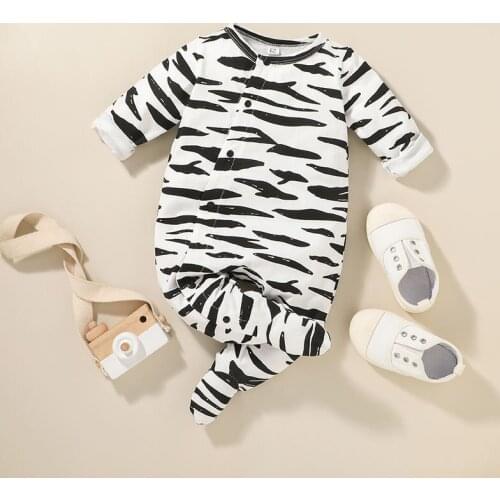 Newborn baby clothes baby jumpsuit 2021 spring and autumn fashion leopard print long-sleeved one-piece baby clothes 0-18M