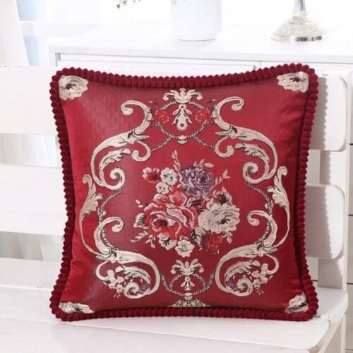 European-style Throw Pillow Living Room Sofa Nap Fluffy Pillows Embroidered Pillowcases Seat Cushion Household Articles