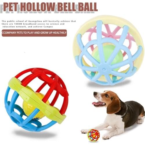 Pet Hollow Out Toy Ball Non-Toxic Rubber Ball Toy Chew Toys for Small Medium Large Dogs Pet Training Products Sounding Bell Ball