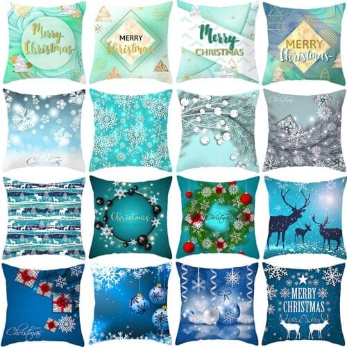 Christmas Pillowcase Snowflake Decoration Polyester Cushion Cover Best Gift For Living Room Sofa Throw Pillow Case