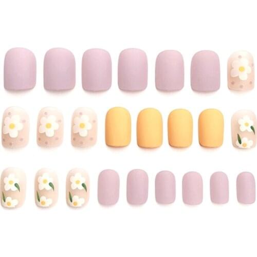 Children Adult Candy Pink Fake Nails Full Coverage Self-adhesive False Nail