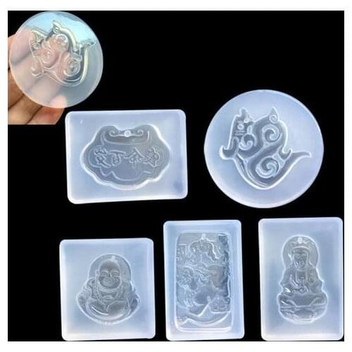 DIY Silicone Guanyin Buddha Pendant Mold Making Jewelry For Necklace Mould