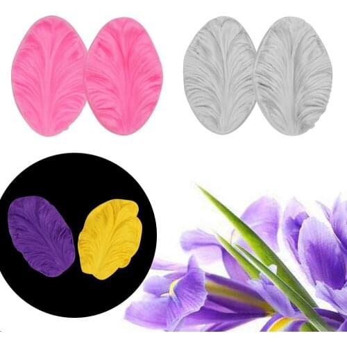 Fondant Sugarcraft Cake DIY Decorating Tool Chocolate Cookie Candy Mold 3D Iris Flower Petals Embossed Silicone Mold Baking Tool