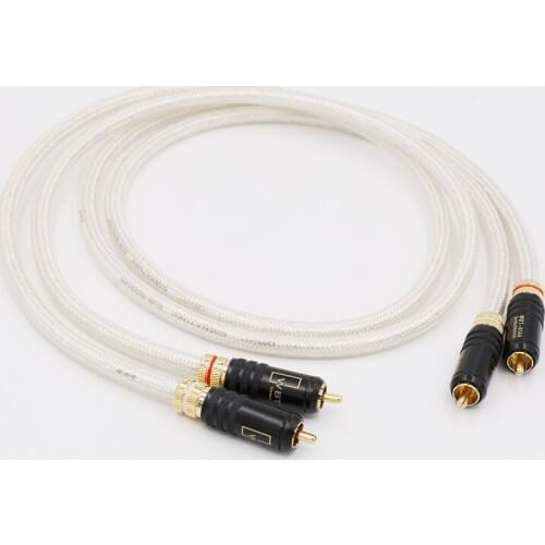 Pair QED Signature singnal copper Silver-Plated Interconnect Cable with 0144 Gold Plated RCA plugs