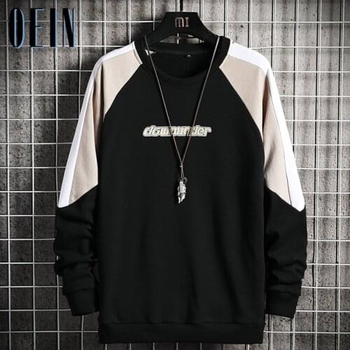 OEIN Japanese Streetwear Hoodies Men Clothing Harajuku Crewneck Sweatshirts Fashion Hoodie Mens Patchwork Pullover Autumn Shirt