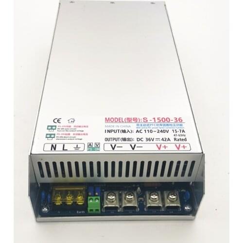 High quality 1500W PFC function switching power supply 24v 36v 48v 60v 80v 90v 110v input 100~230vac