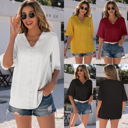 WOOOLAN.Y Short Sleeve Shirts For Women