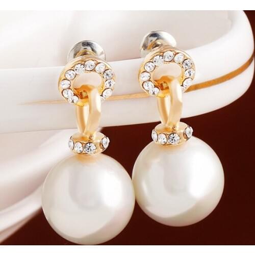 Boucle d'oreille fashion jewelry stud earrings high quality Gold Color pearl earring for girls earrings for women pendientes