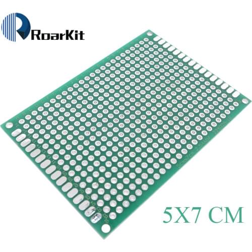 1pcs 5x7 cm PROTOTYPE PCB 5*7 panel double coating/tinning PCB Universal Board double Sided PCB 2.54MM board
