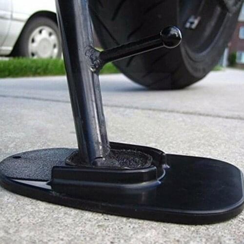 1pc Black Universal Motorcycle Plastic Side Stand Moto Kickstand Bike Non-slip Base Pad Extension Foot Support Side Plate J3V4