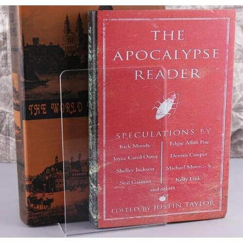 2Pcs Clear Acrylic Bookends L-shaped Desk Organizer Desktop Book Holder School Stationery Office Supplies