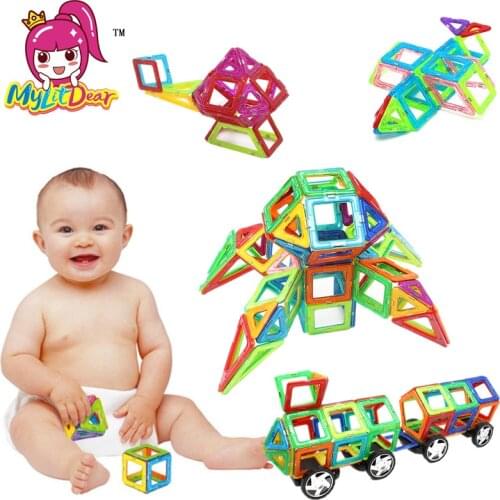 2017 MylitDear 107Pcs Magnetic Designer Construction Enlighten Assembly Bricks Toys Kids Educational DIY Plastic Technic Bricks