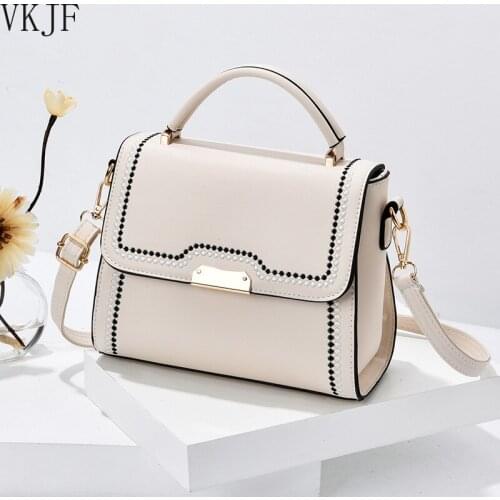 2021 Elegant Female Embroidery Tote bag Fashion High-quality PU Leather Womens Designer Handbag Lock Shoulder Messenger Bag