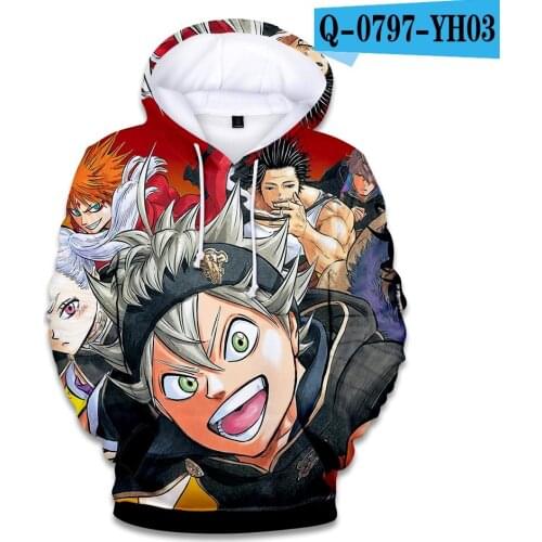 Cartoon Cosplay Black Clover 3D Hoodies Tieners Mode Nieuwigheid Hooded Sweatshirts Lente Hoge Kwaliteit Bovenkleding Wa Hip Pop