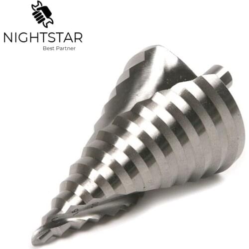 6-60mm Step Cone Drill Bits Hole Cutter Bit Set Fluted Edges HSS Step Core Drill Bit Reamer Triangle Shank Wood Metal Drilling