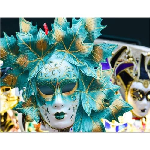 Diy Diamond Painting Cross Stitch Diamond Embroidery Carnival mask woman Mosaic Resin Full Square Round Wedding DecorationZP2967