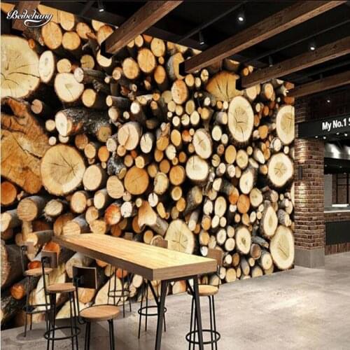Beibehang Custom-made large-scale murals retro nostalgic European style logs wood rings ring wall non-woven fabric wallpaper