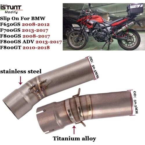 For BMW F650GS F700GS F800GS Adventure F800GT Motorcycle Exhaust Modified Middle Link Pipe Connection 51mm Muffler Slip-On