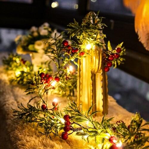 2M 20LED Red Fruit Fairy Lights Waterproof Outdoor Garland Power By AA batteries Lamp Xmas Party For Indoor Garden Decoration