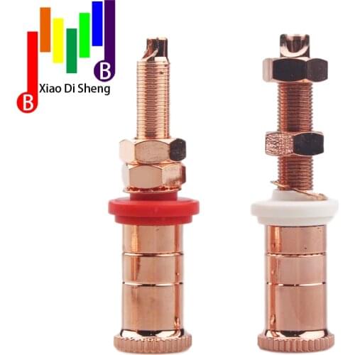 4PCS Hi End Audio Pure Copper Binding post Speaker Terminal hifi speaker amp long Binding post Hifi audio Amp CD DVD player
