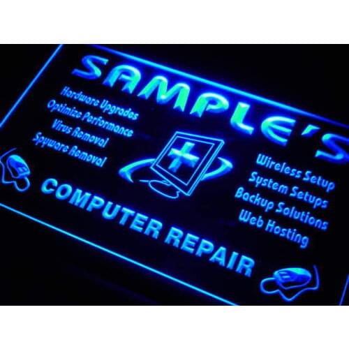Tr-tm Name Personalized Custom Computer Repairs Shop Display Neon Light Signs with On/Off Switch 7 Colors 4 Sizes