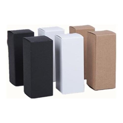 10ml/15ml/20ml/30ml/50ml/100ml 100 Black White Kraft Paper Box for Lipstick Essential Oil Perfume Sprays sample party favor box
