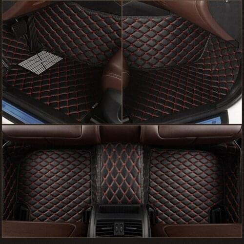 Leather Custom car floor mat for peugeot 508 408 607 2008 rcz 3008 206 207 307 308 carpet car accessories