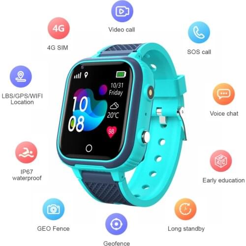 LT25 4G Kids Smart Watch Gps Locator Tracker WIFI Connection Smart Bracelet Video Call SOS Key Finder IP67 Smart Watches Camera