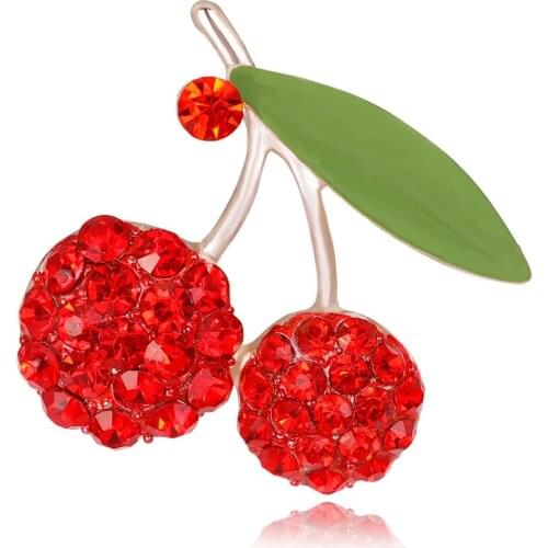 Cute cartoon brooch, red dripping oil, cherry brooch, brooch, fashion dripping brooch