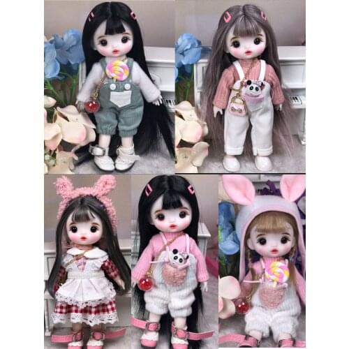 Cute doll Jointed doll BJD Mini hola doll hand make up face doll 17cm dolls selling with clothes