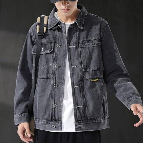 2021 fall new mens denim jacket male Korean version trend trend brand youth student jacket