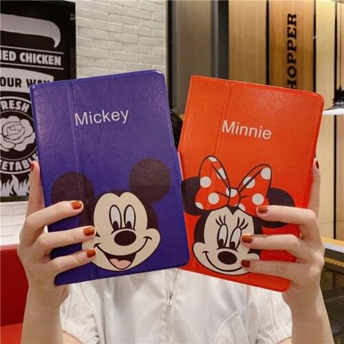 Disney Mickey Minnie TPU Cover with 360 Degree Rotation for IPad 10.2 2019 IPad 2 3 4 9.7 2017 2018 IPad Air 2 9.7 Soft Case