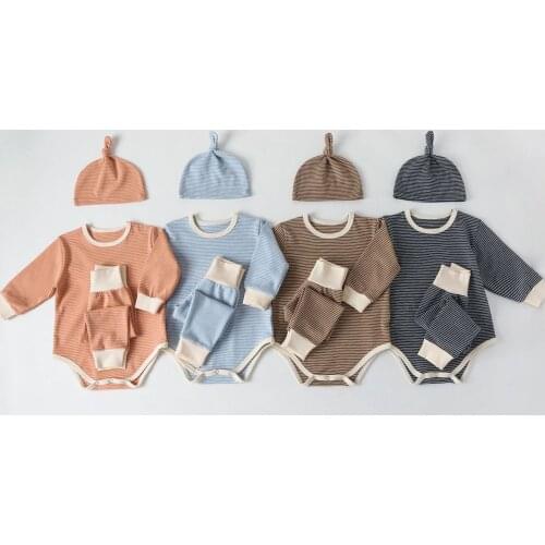 Infant Clothing For Baby Girls Clothes Set New Autumn Winter Newborn Baby Boy Clothes Rompers+Pants+Hat Outfits Baby Costume