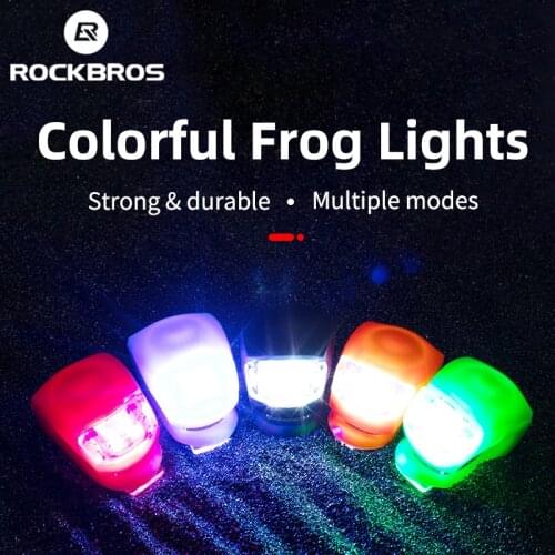 ROCKBROS Bicycle Warning Tail Light MTB Road Bike Colorful LED Frog Light 5th Updated Bicycle Saddle Bullfrog Light