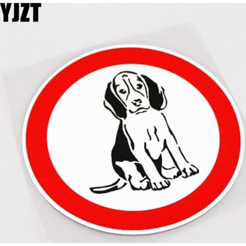 YJZT 12CM*12CM Funny Red Pattern Labrador PVC High-quality Car Sticker Decoration Decal 13-1034