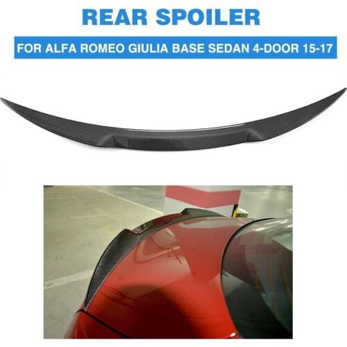For Alfa Romeo Giulia Carbon Fiber Rear Spoiler Trunk Boot Lip Wing Sedan 2015 - 2018 FRP Unpainted