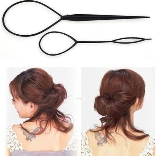 2pcs plastic ponytail pins easy make ponytail tools Hair Braid Maker Styling Creator Accessory