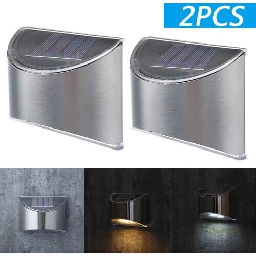 2PCS Solar Stair Light Waterproof Outdoor Garden Pathway Yard Patio Stairs Steps Fence Lamps Solar Night Light