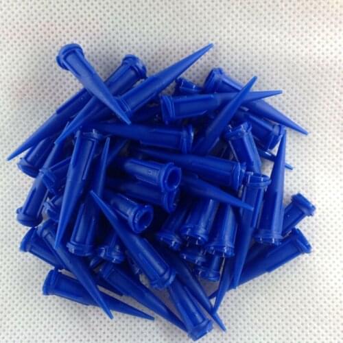 50pcs blue 22Ga TT Blunt Glue Liquid Dispenser Dispensing Needle Plastic Tapered Tips Pack of