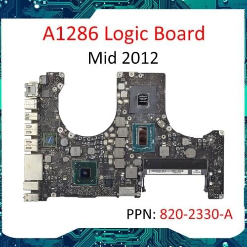 661-6492 For Macbook Pro 2012 A1286 MD104 2.7g i7 Logic Board Motherboard System board 820-3330-B 95% new Fully tested