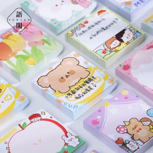 100 Sheets/Pack Afternoon Tea Sticky Square Memo Pad Writing Notes Scrapbooking Kawaii Notepad Diary Student Office Stationary